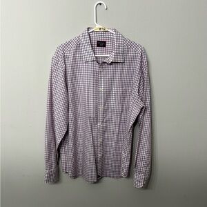 UNTUCKit Purple and White Checked Dress Shirt XL NWOT